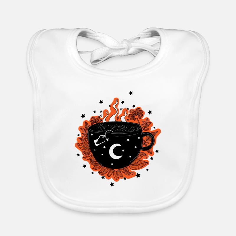 Becher mit Tee, Kräutern, Hexenbecher, Halloween Baby Bio-Lätzchen