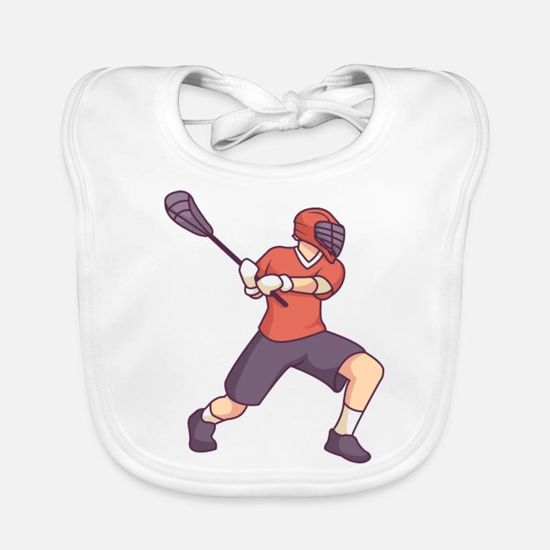 Lacrosse Player Organic Baby Bibs