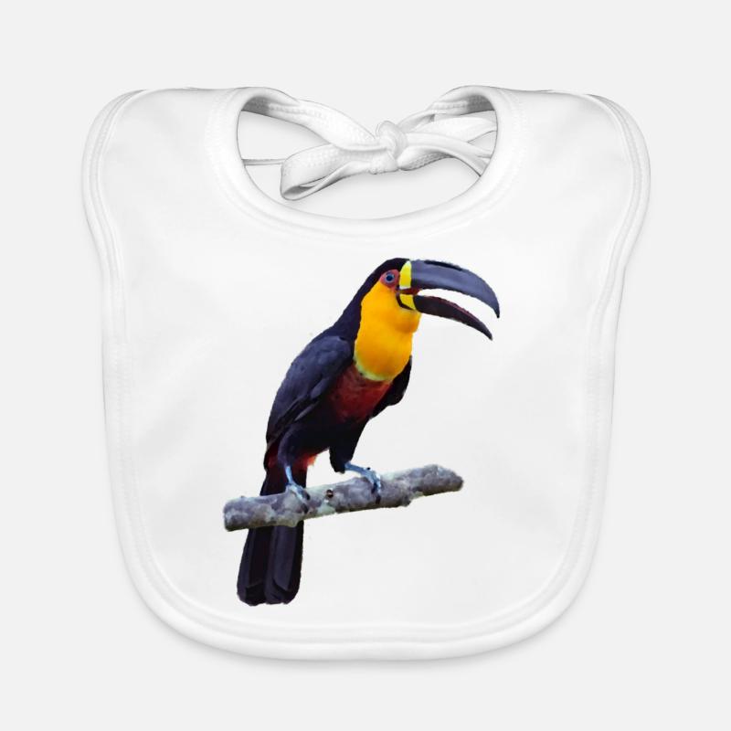 tucan - Bavoir bio Bébé - blanc