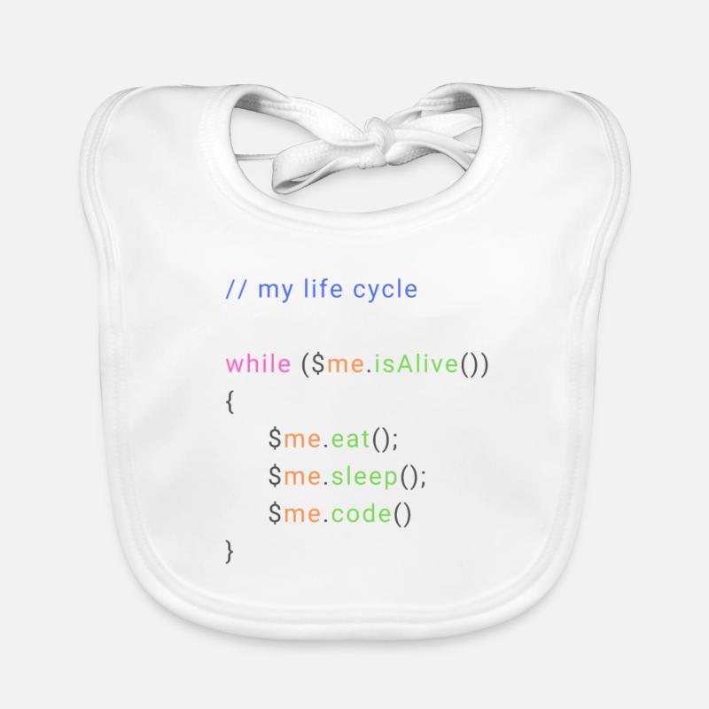 my life cycle dev - Bavoir bio Bébé - blanc