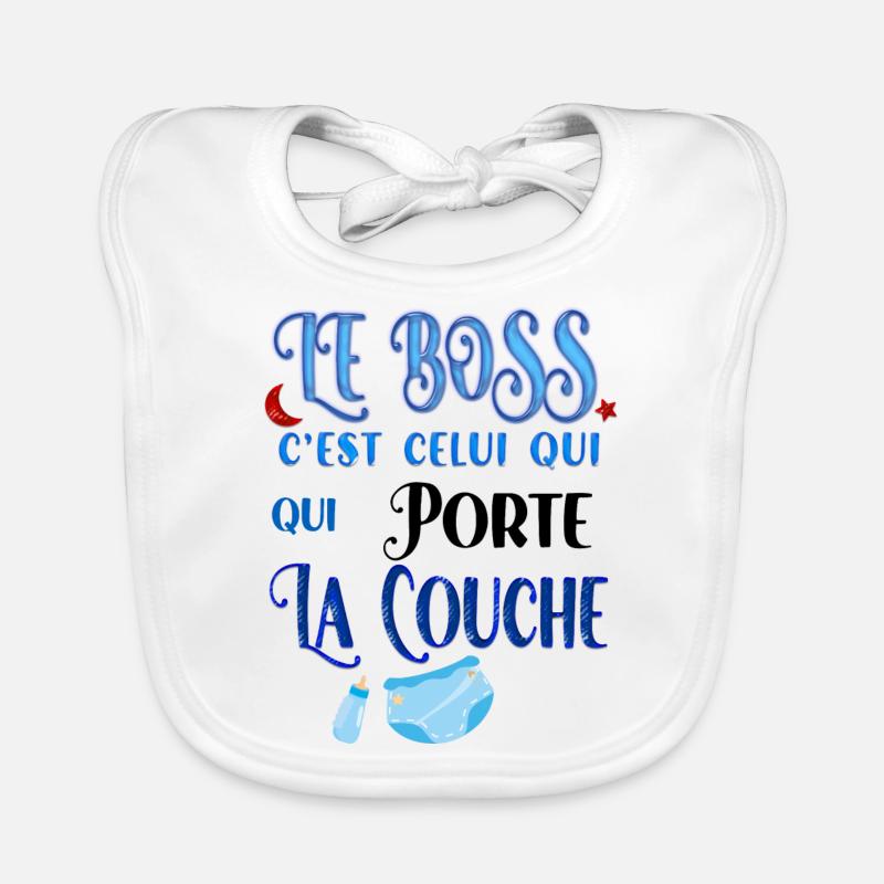 Le boss à une couche, cadeau Bébé Bavoir bio Bébé