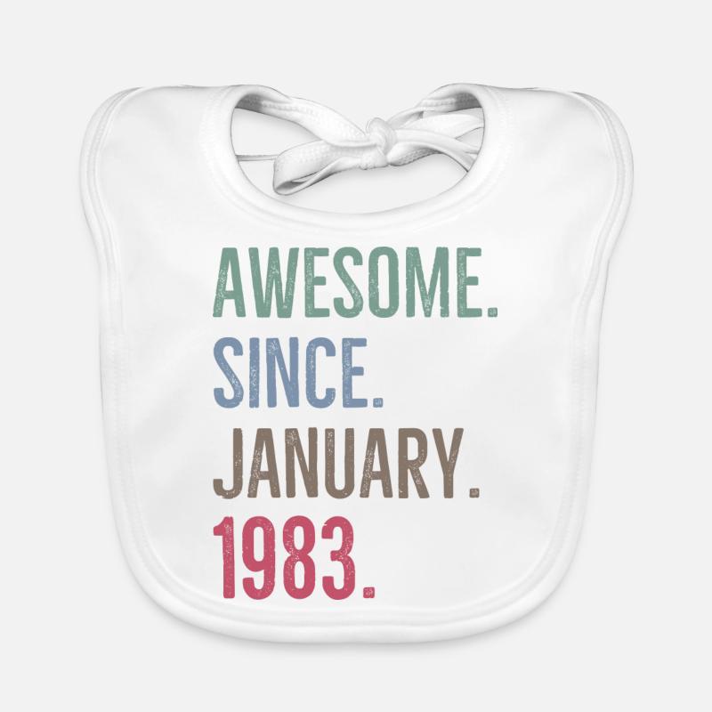 Awesome Since January 1983 Organic Baby Bibs
