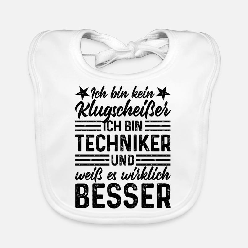 Techniker lustiger Spruch bin kein Klugscheißer Baby Bio-Lätzchen