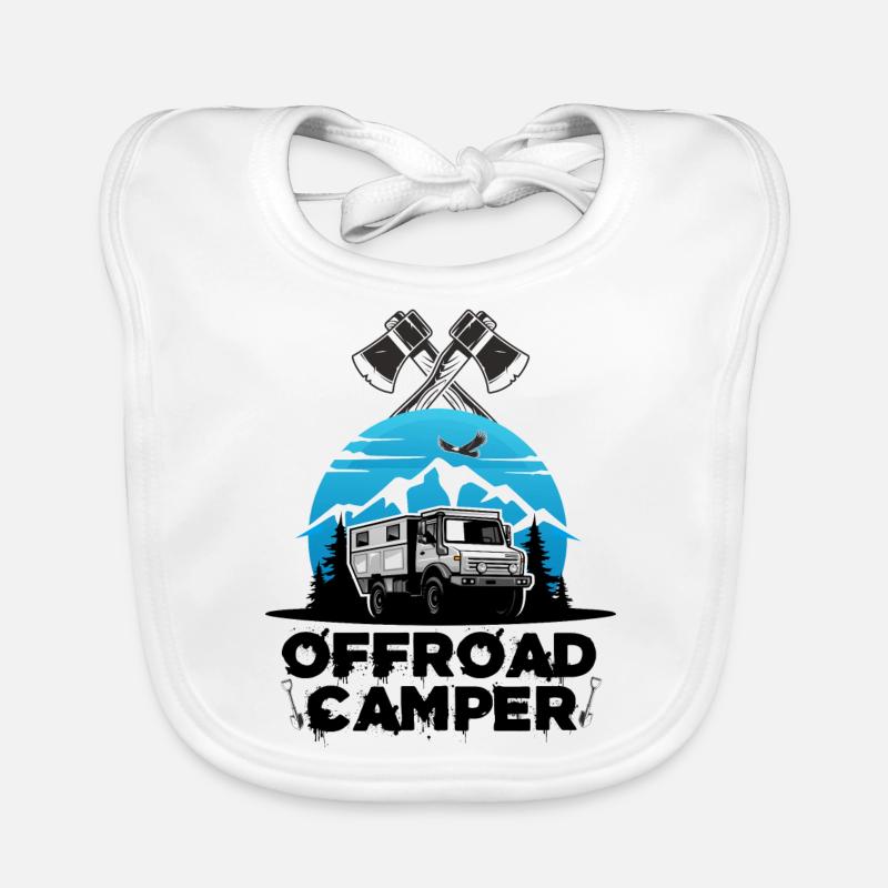 Camping camping tout-terrain Camping-car Camping-car WoMo - Bavoir bio Bébé - blanc