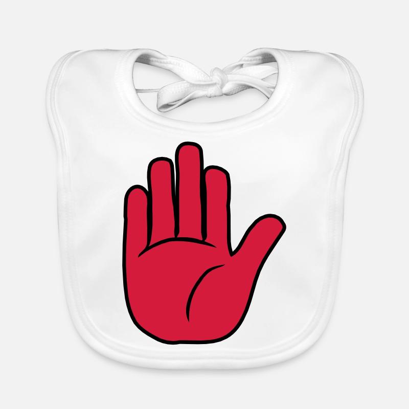 Stop Hand Sign Organic Baby Bibs