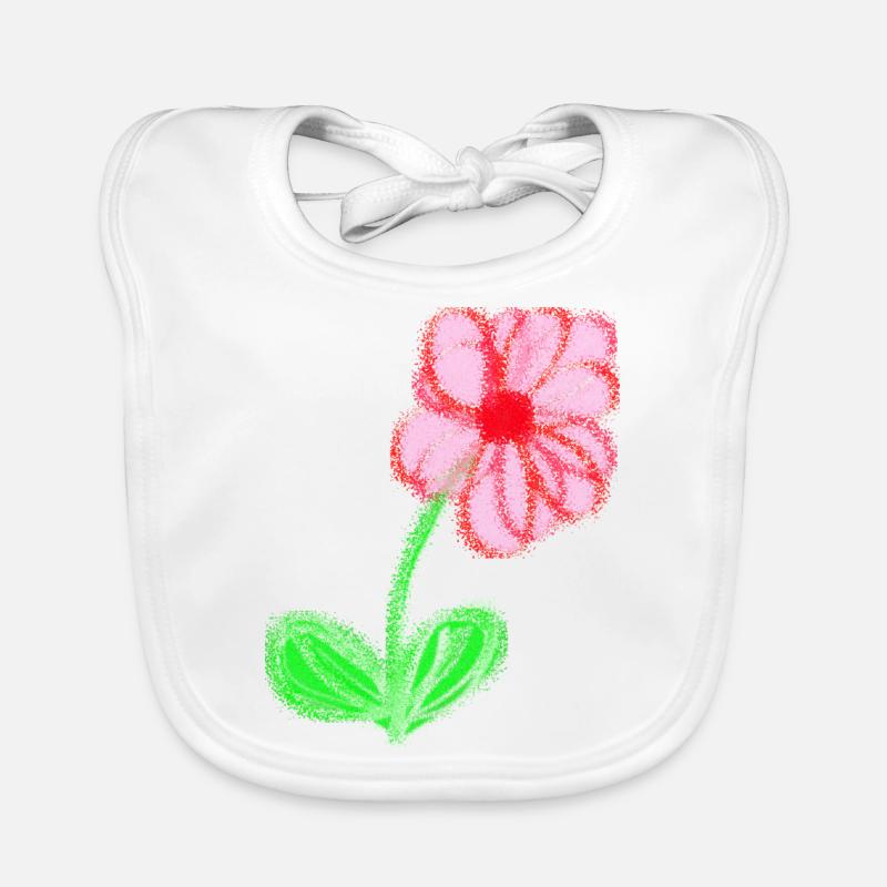 Rotes Blümchen handgemalt abstrakt Blume Pixel Baby Bio-Lätzchen