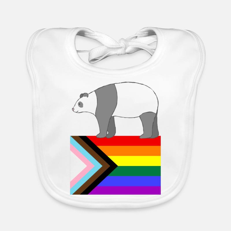 Schwuler Panda - Baby Bio-Lätzchen - Weiß