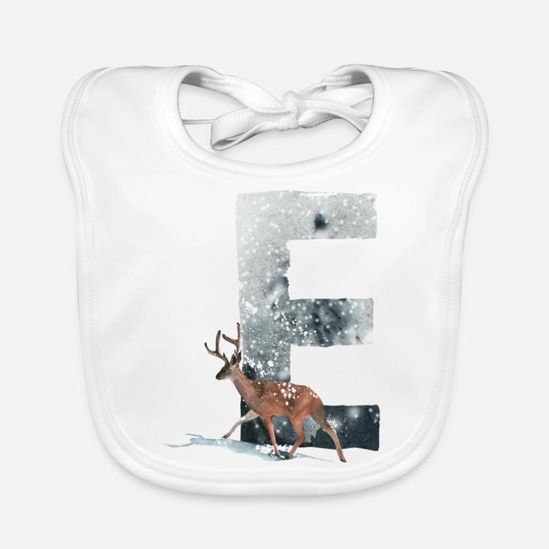 E – decorative character – winter Organic Baby Bibs