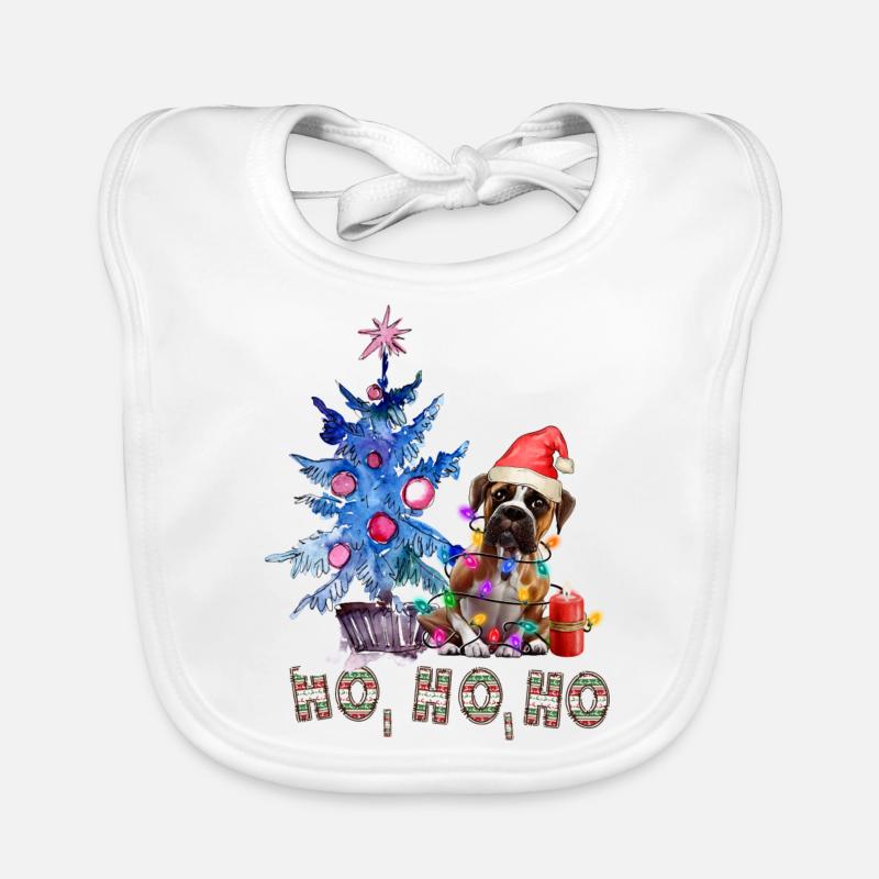 Weihnachtshund Boxer Baby Bio-Lätzchen