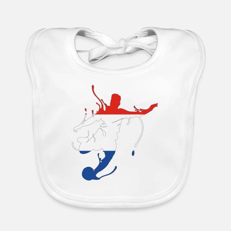 Pays-Bas Drapeau du Championnat du Monde Pays-Bas - Bavoir bio Bébé - blanc