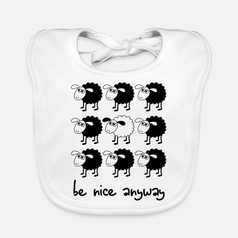 Nice Guy Black Be Nice Sheep Funny Xmas Geschenk Baby Bio-Lätzchen