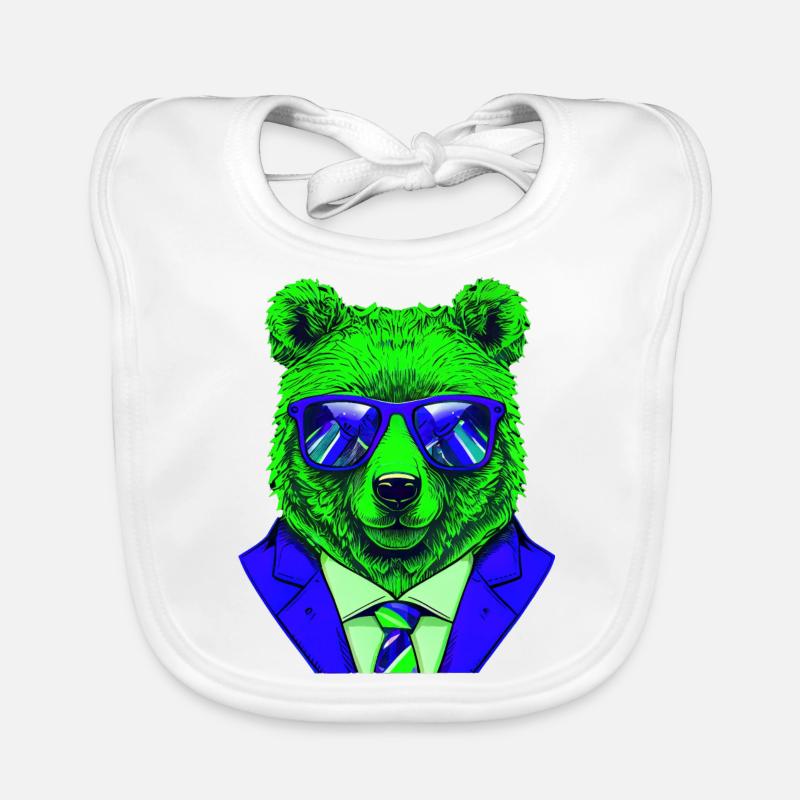 cool boss bear with sunglasses on Baby Bio-Lätzchen
