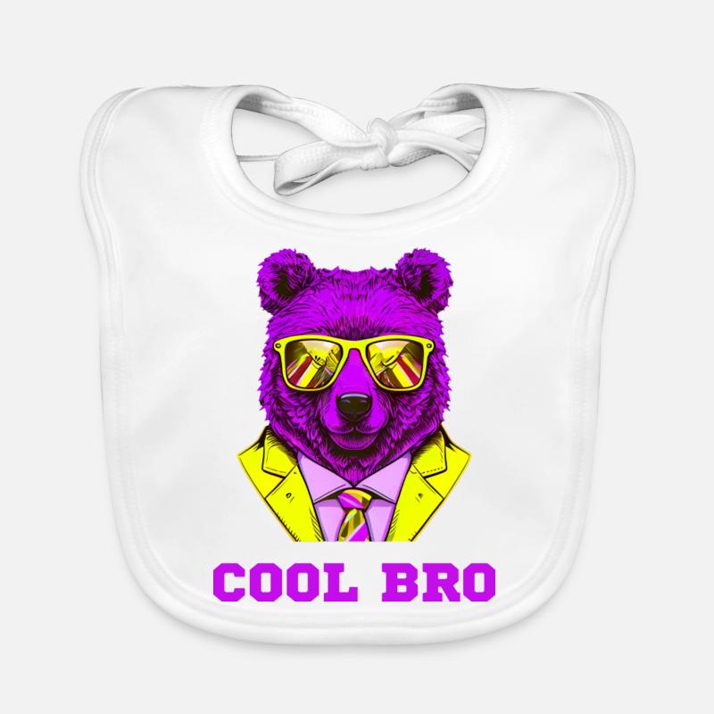 Cool Bro Bear Organic Baby Bibs