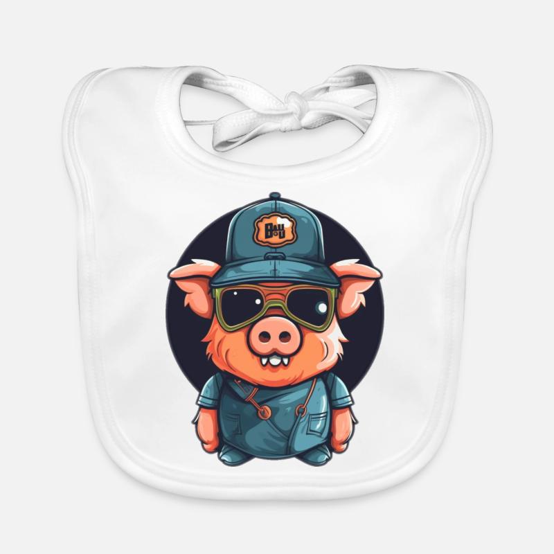 Cochon comique Bavoir bio Bébé