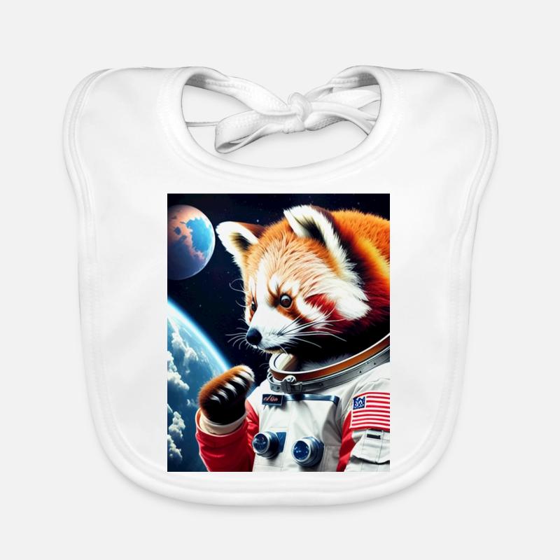 Panda roux dans l’espace Bavoir bio Bébé