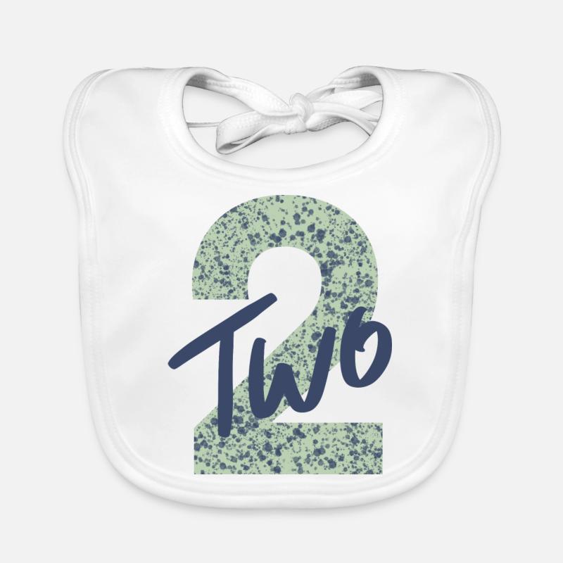 Number / Two / 2 / Birthday / Second / Number Organic Baby Bibs