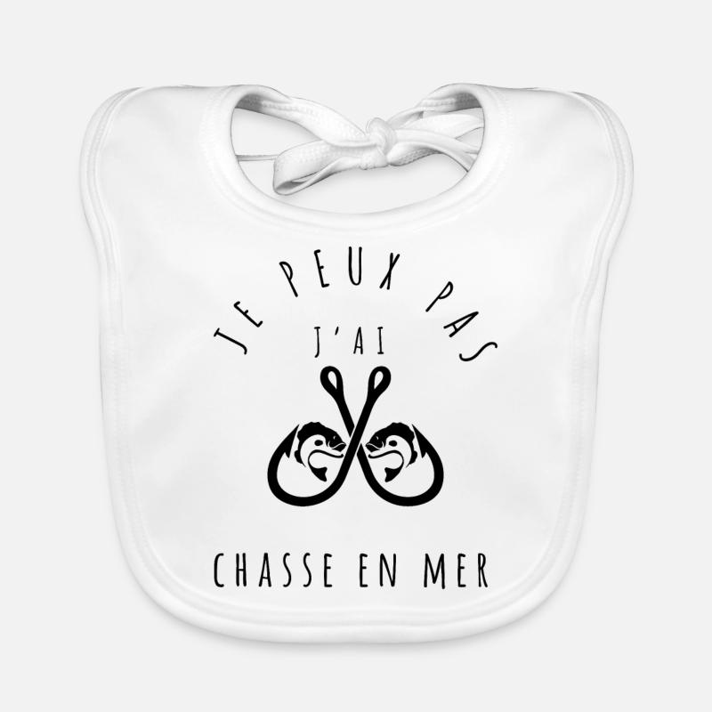 peche - Je peux pas, j'ai chasse en mer Bavoir bio Bébé