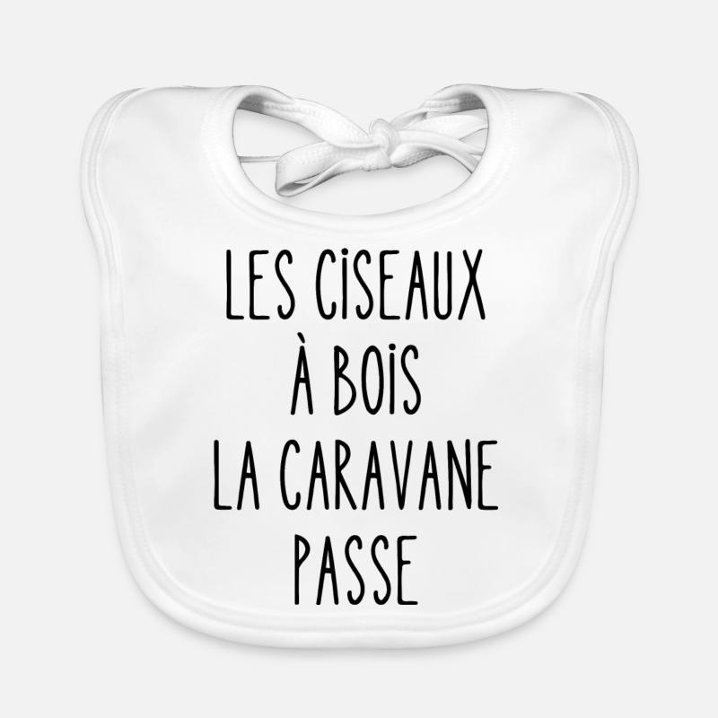les ciseaux à bois la caravane passe - Bavoir bio Bébé - blanc