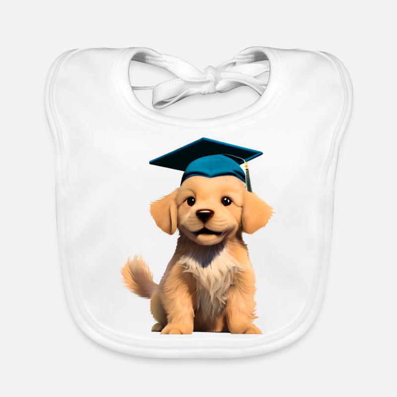 Graduation Bachelor Golden Retriever Studies Organic Baby Bibs
