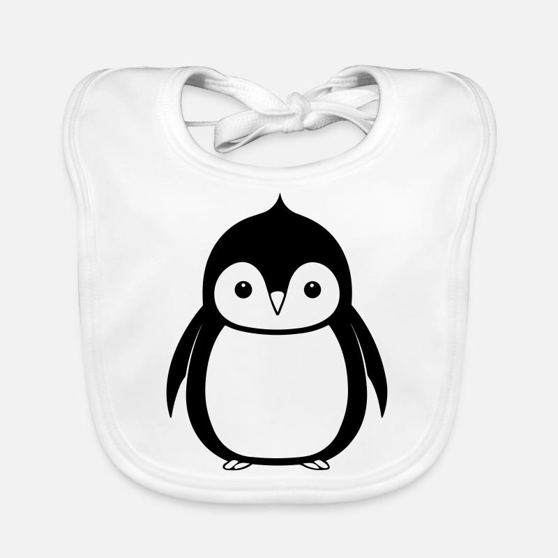 Pinguin - Baby Bio-Lätzchen - Weiß