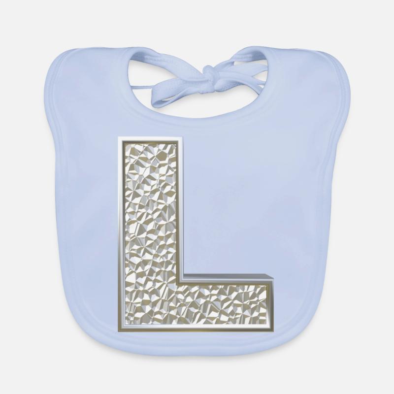 L, letter, initial, monogram, Baby Bio-Lätzchen