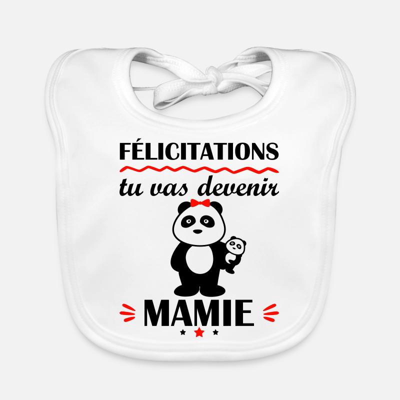 Tu vas devenir mamie, annonce grossesse, famille - Bavoir bio Bébé - blanc
