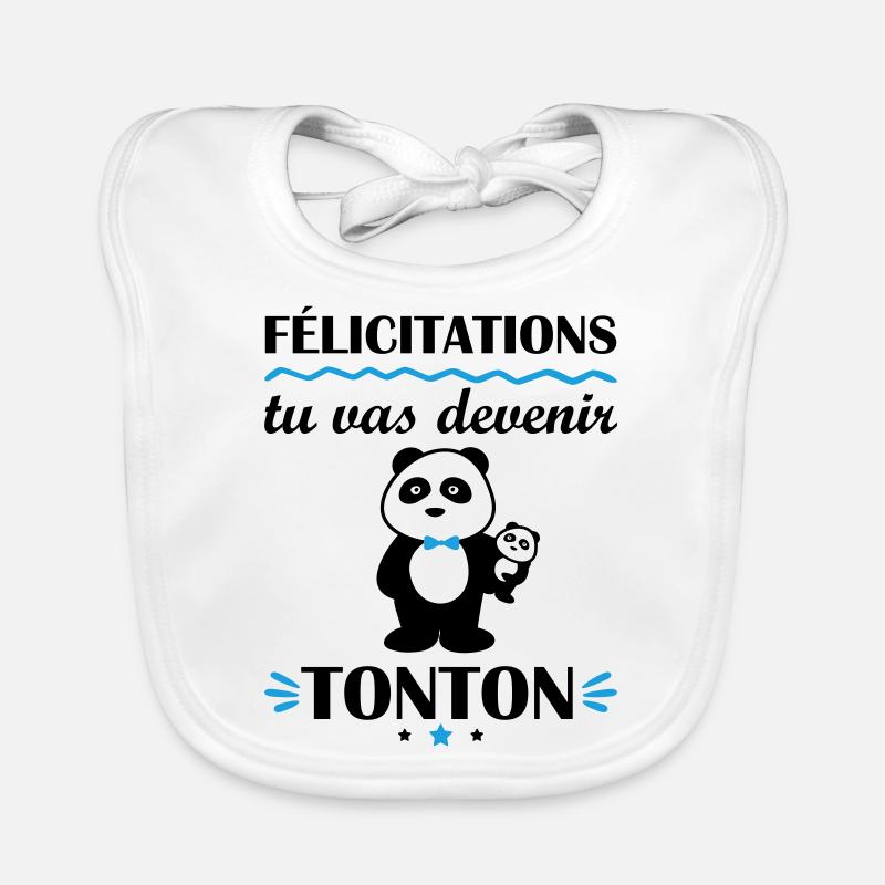 Tu vas être tonton, annonce grossesse, famille - Bavoir bio Bébé - blanc