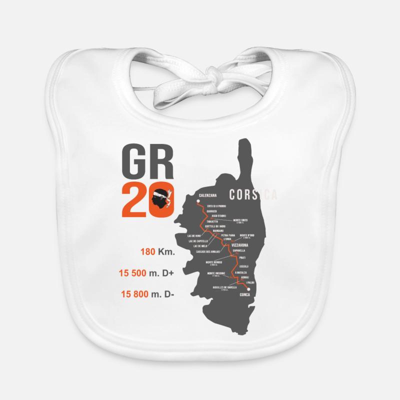 GR 20 hiking map GR 20 hiking Corsica Organic Baby Bibs
