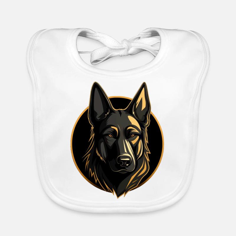 German Shepherd Deutscher Schäferhund Logo Organic Baby Bibs