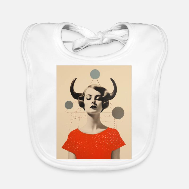 Taureau collage art astrologie Bavoir bio Bébé