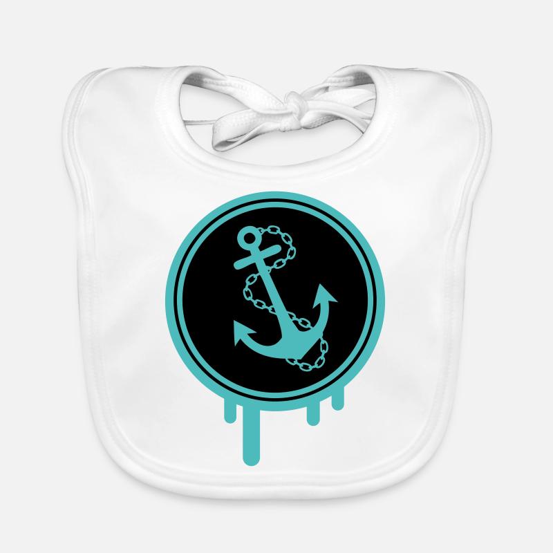 anker icon klecks - Baby Bio-Lätzchen - Weiß