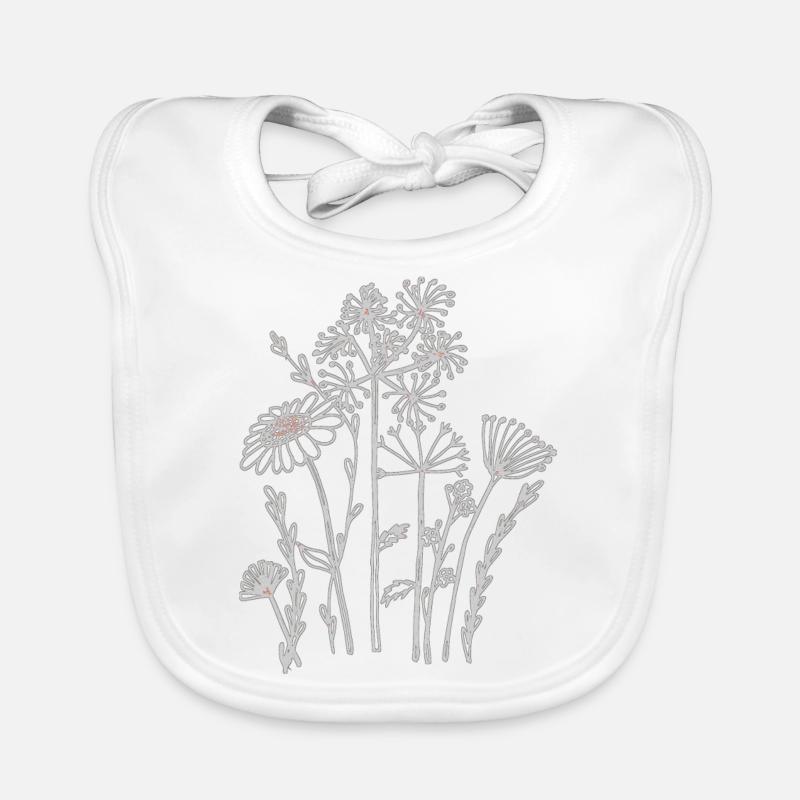 Fleurs séchées Bavoir bio Bébé