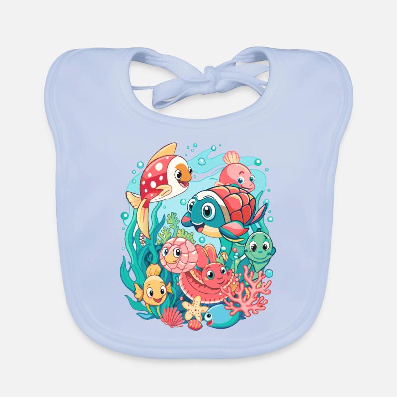 Explorer la mer !" 🐠 Bavoir bio Bébé