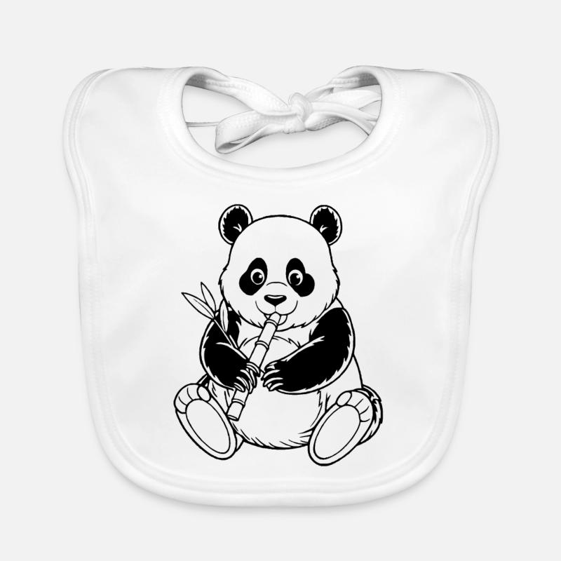 Panda der Bambus isst Baby Bio-Lätzchen