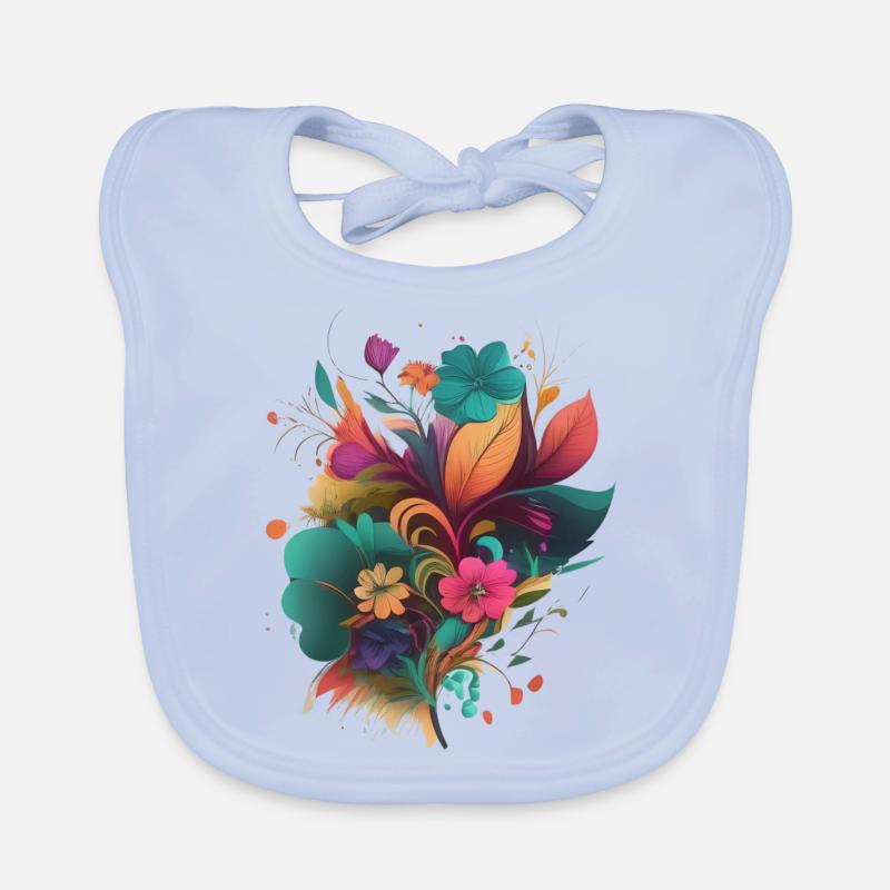 Explosion Florale Abstraite Bavoir bio Bébé