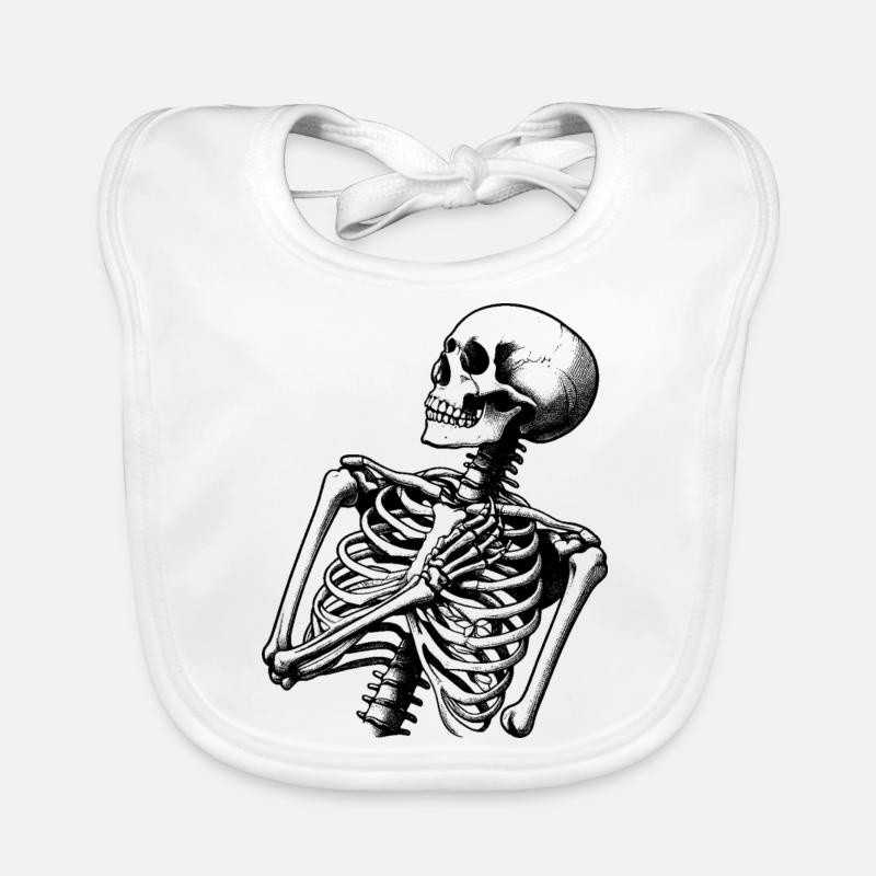 Astonished skeleton Organic Baby Bibs