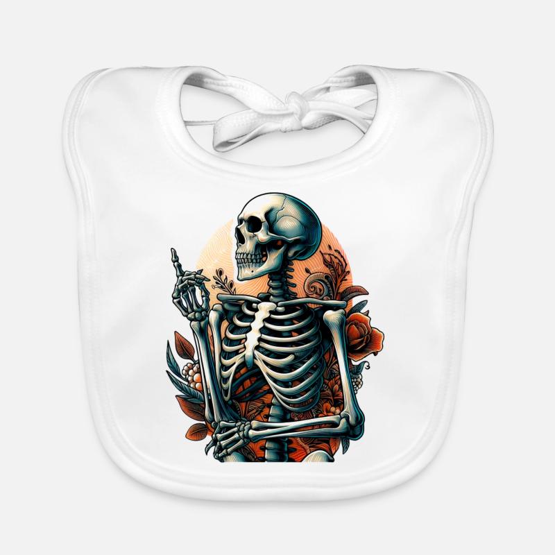 Skeleton - bone Organic Baby Bibs