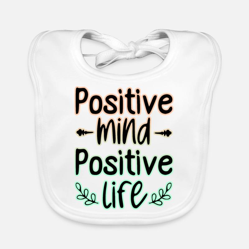 Positiver Geist 🍀 - Baby Bio-Lätzchen - Weiß