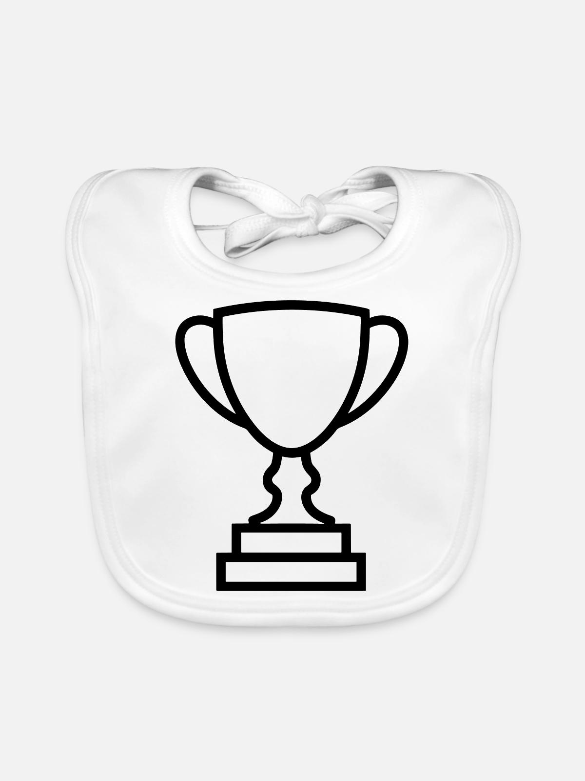 Trophäe - Baby Bio-Lätzchen - Weiß - Vorne