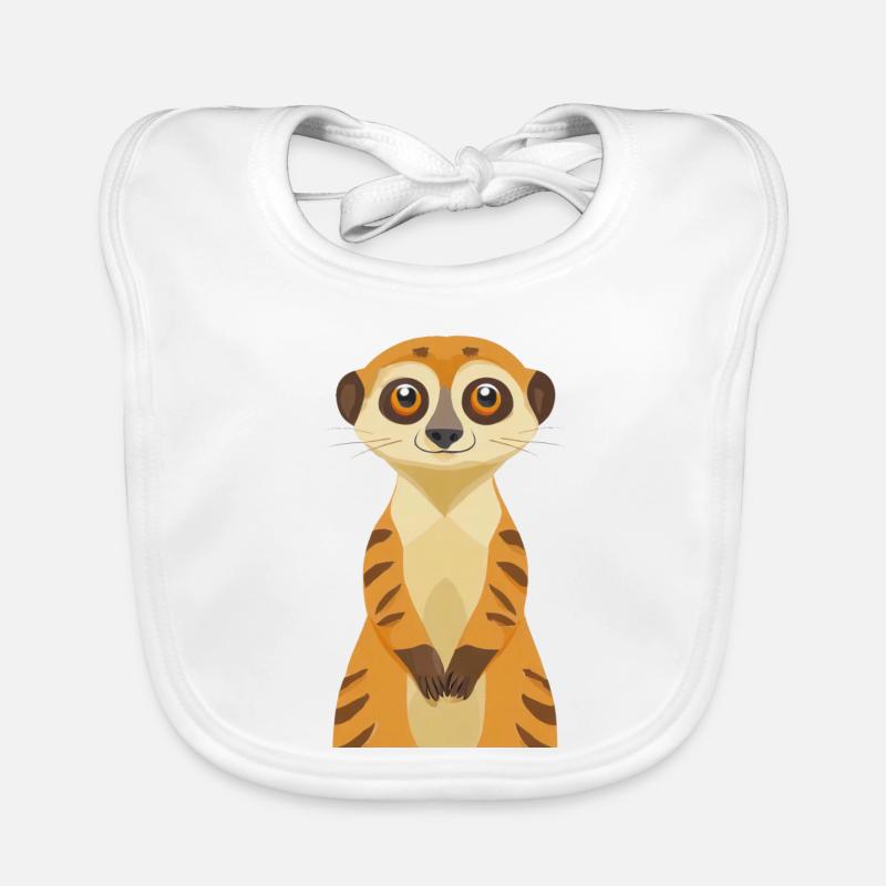 Erdmännchen - Baby Bio-Lätzchen - Weiß