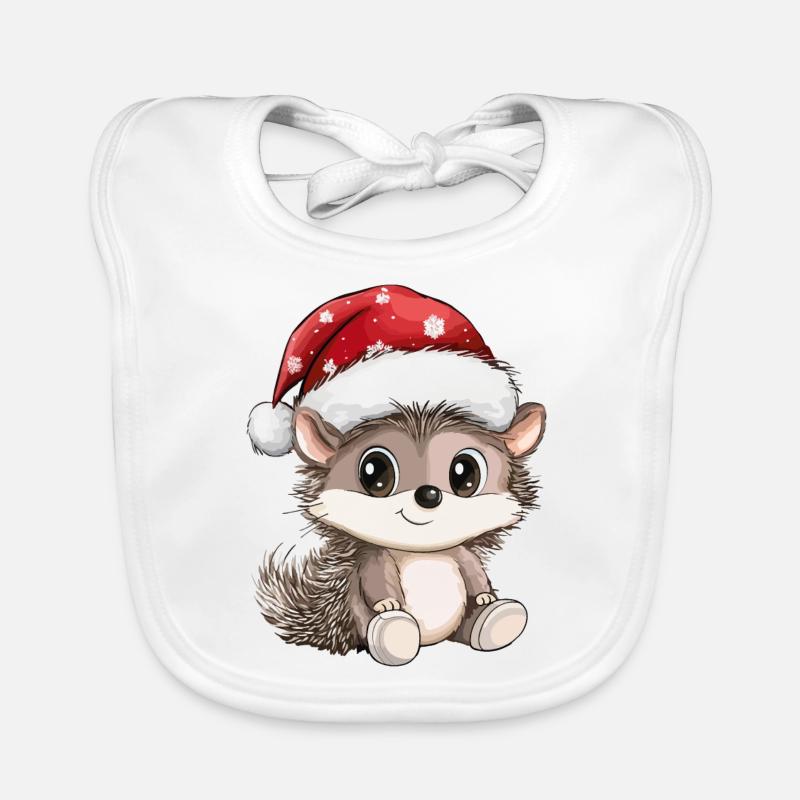 hérisson Noël mignon Noël mignon Noël Bavoir bio Bébé