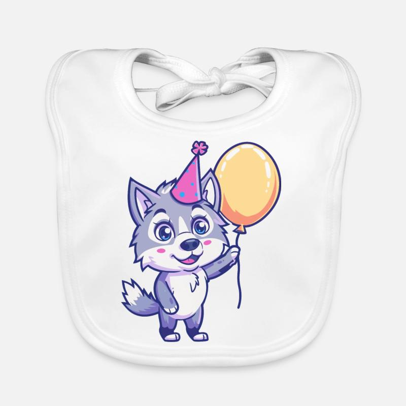 Wolf Geburtstag Comic Baby Bio-Lätzchen