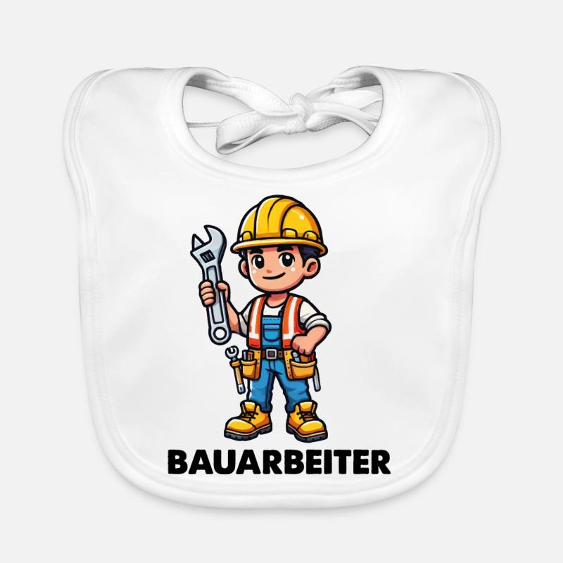 Construction worker Organic Baby Bibs