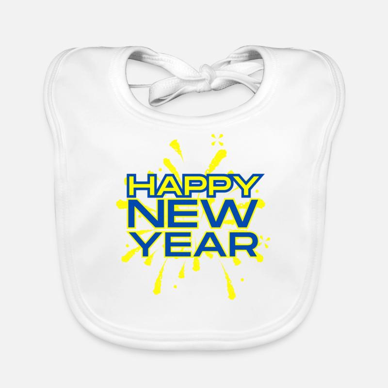 Bonne Année - Bavoir bio Bébé - blanc