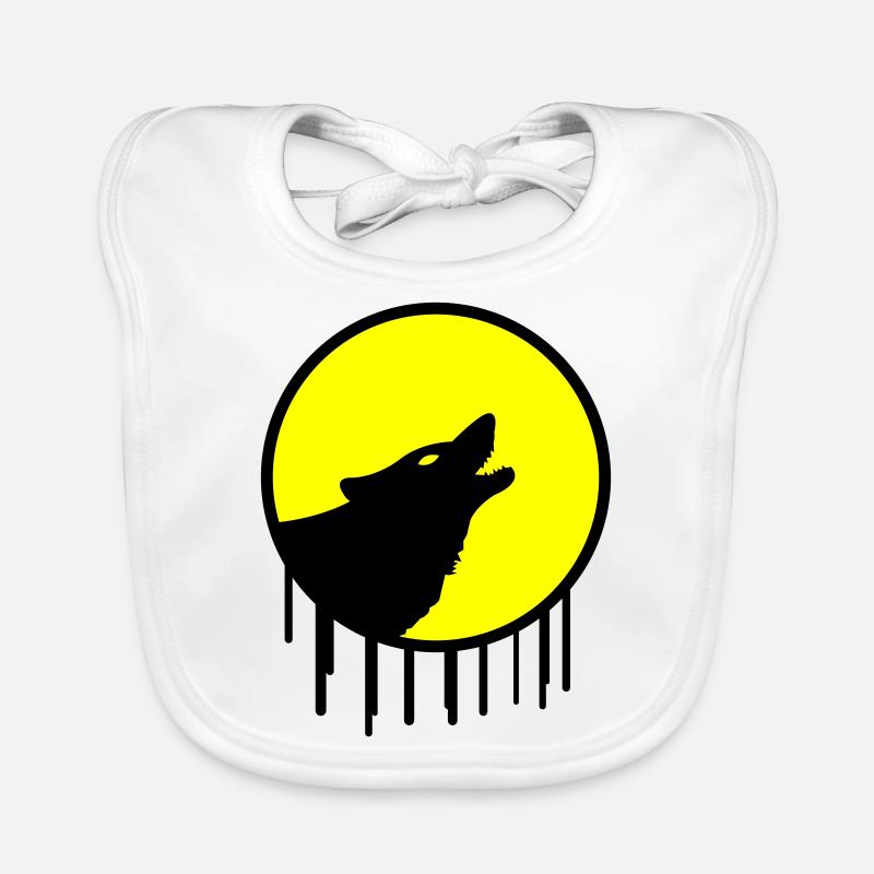 wolf full moon Organic Baby Bibs