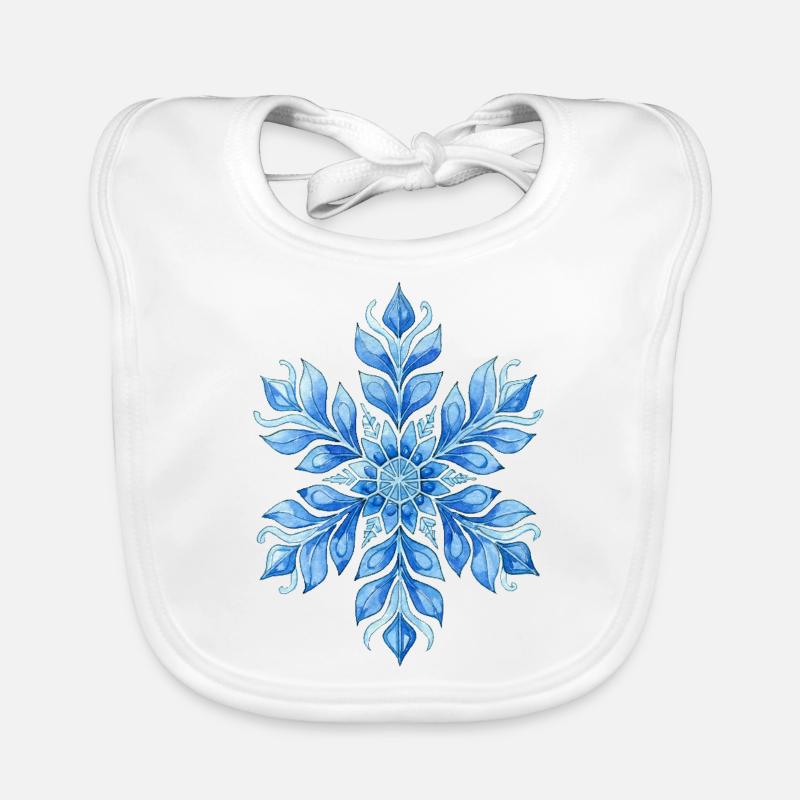 a snowflake in winter Organic Baby Bibs