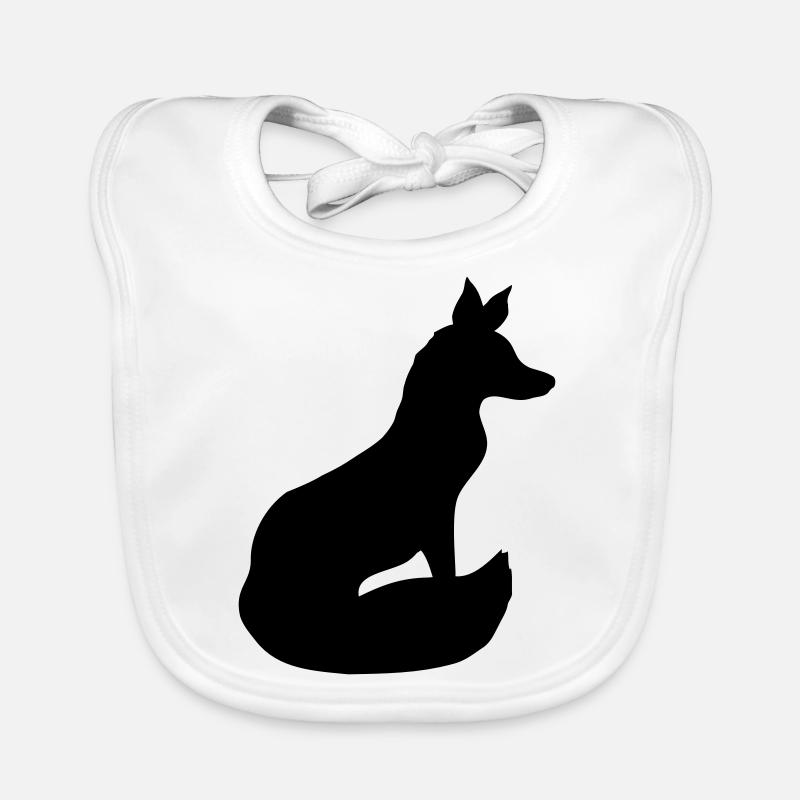 Fuchs Rotfuchs Wildes Tier Silhouette Umriss Cool Baby Bio-Lätzchen