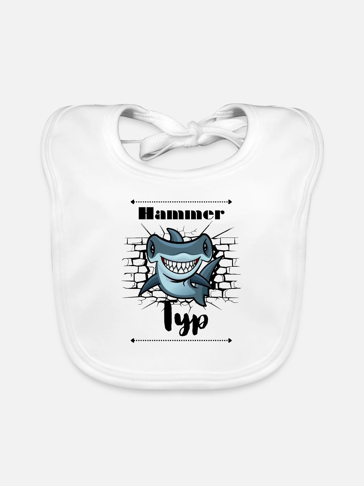 Hammer Typ - Baby Bio-Lätzchen - Weiß - Vorne