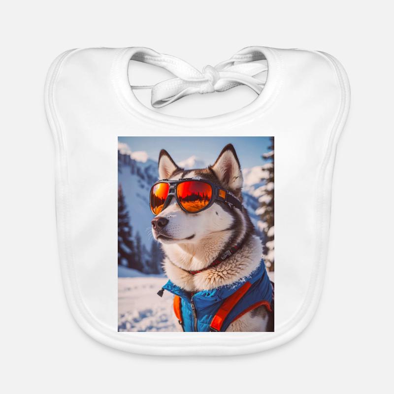chiens super mignons Husky en robe de ski Bavoir bio Bébé