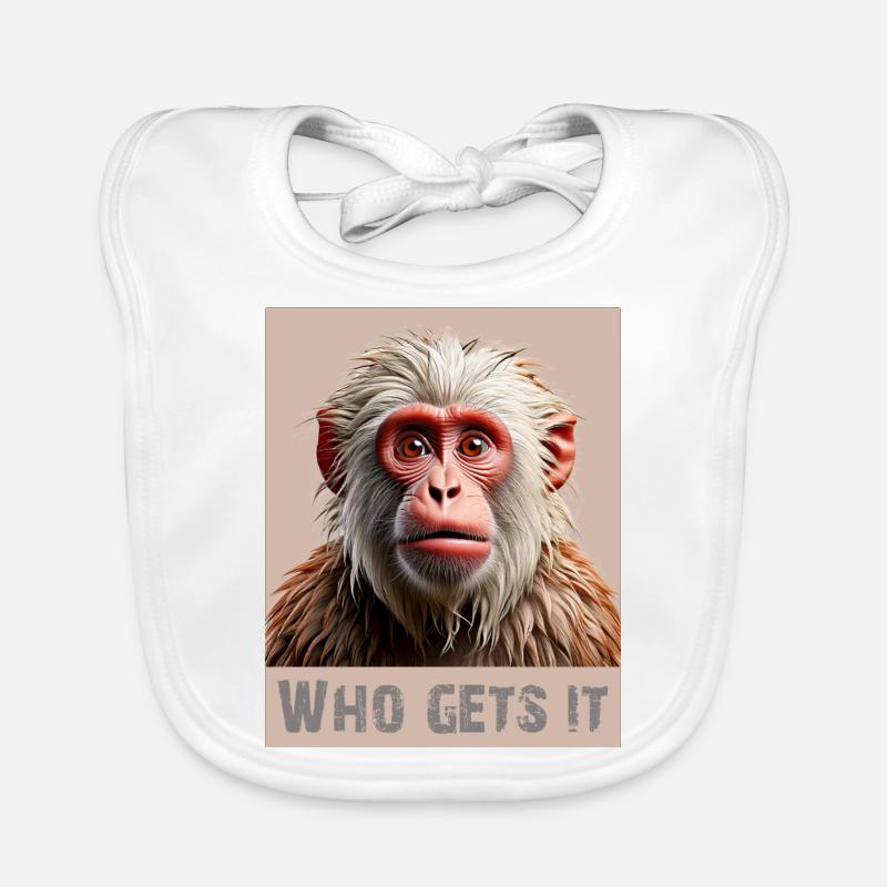 Monkey – Who Gets It? | Funny design Organic Baby Bibs